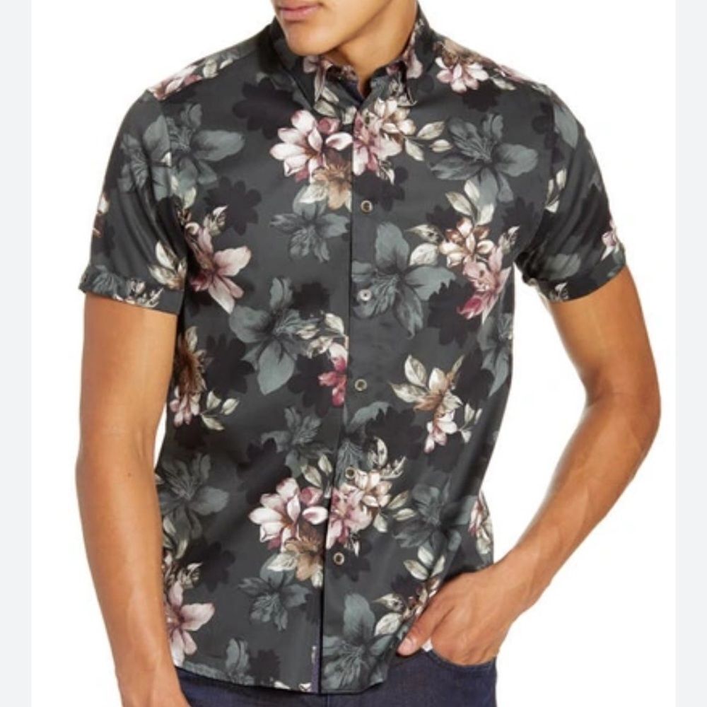 Ted Baker London Verre Slim Fit Floral Shirt 6/XL